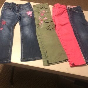 Lot of 4. Girl’s Size 6.Jeans, jeggings and cargos